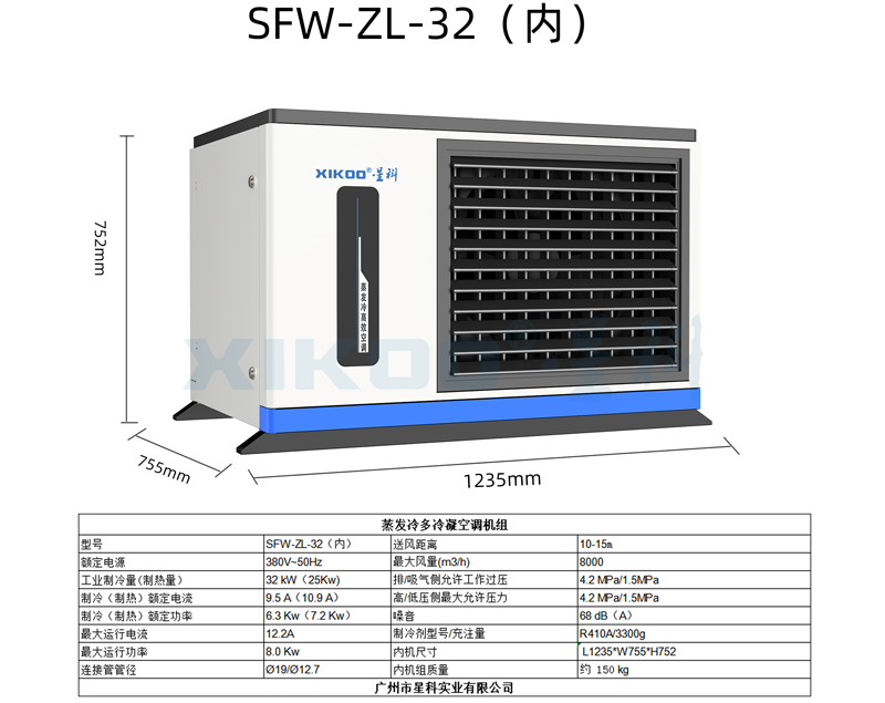 蒸發(fā)式多冷凝空調(diào)SFW-ZL-32（臥式軸流空調(diào)）