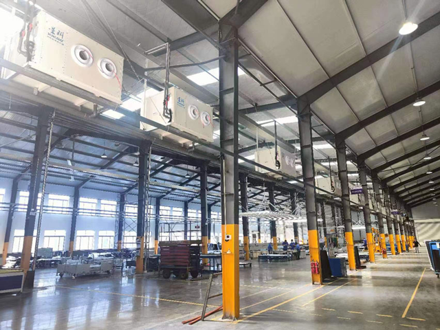 蒸發冷省電空調-臥式射流機組應用機械設備廠制冷降溫