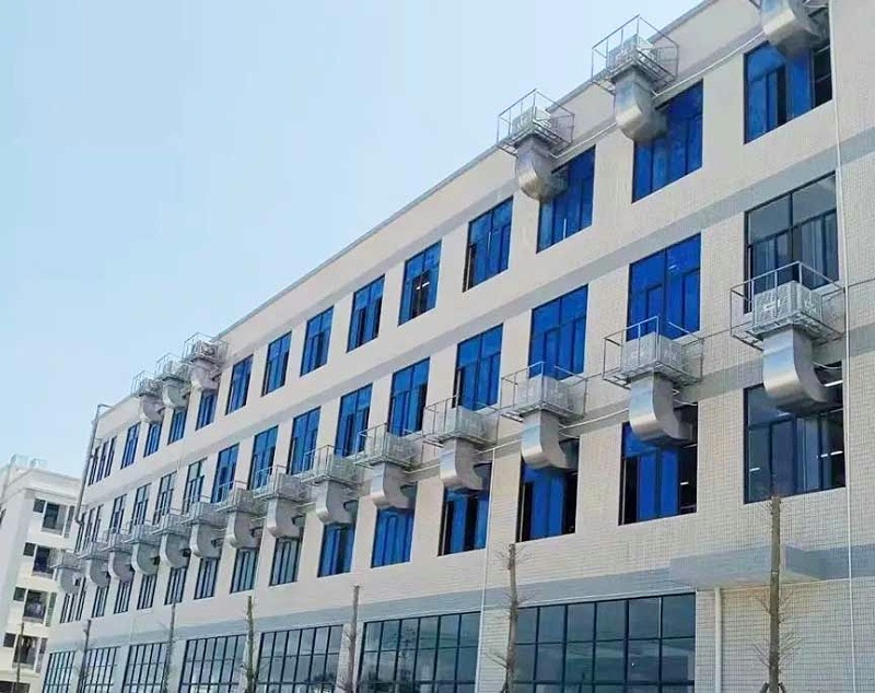 組裝零部件廠房通風換氣，應用水冷環保空調